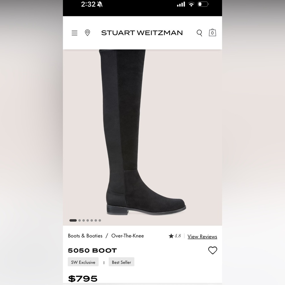 Stuart Weitzman Black Suede Over-the-Knee Boots